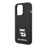 Чехол Lagerfeld Liquid silicone Choupette body Hard для iPhone 14 Pro, черный
