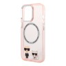 Чехол Lagerfeld Karl&Choupette Hard для iPhone 13 Pro, розовый (MagSafe)