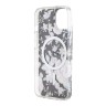 Чехол Guess Flower Hard для iPhone 14, черный/золотой (MagSafe)