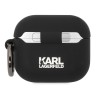 Karl Lagerfeld для Airpods 3 чехол Silicone case with ring NFT Karl & Choupette Black