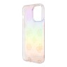 Guess для iPhone 15 Pro Max чехол PC/TPU Peony glitter +Nylon Hand cord Hard Iridescent Pink
