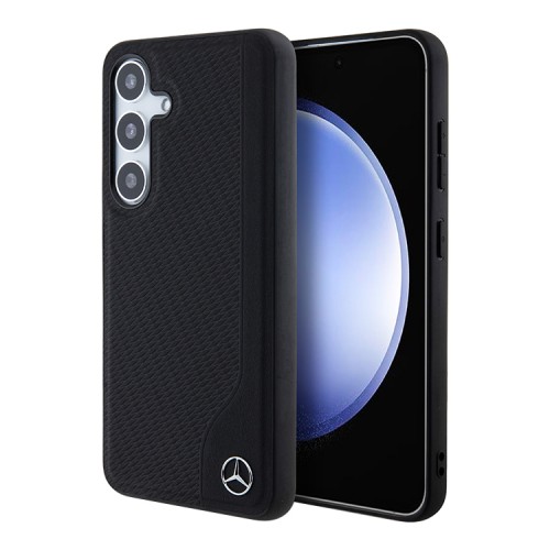 Mercedes для Galaxy S24 чехол Leather Textured Wood Imitation Hard Black (MagSafe)