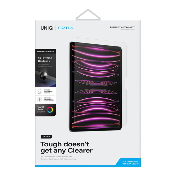 Uniq стекло для iPad Air 11" (2025/24) OPTIX Clear (+ installer)