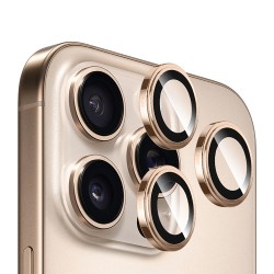BlueO стекло для iPhone 16 Pro/16 Pro Max, Camera Lens SAPPHIRE Alloy 3 шт. Gold Titan (+instal)