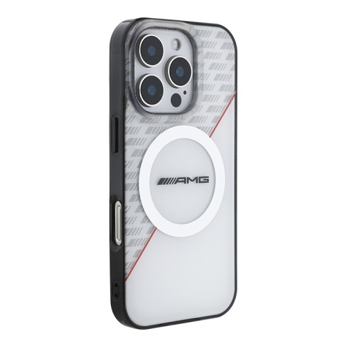 AMG для iPhone 16 Pro чехол PC/TPU Double layer Rhombs White/Red (MagSafe)