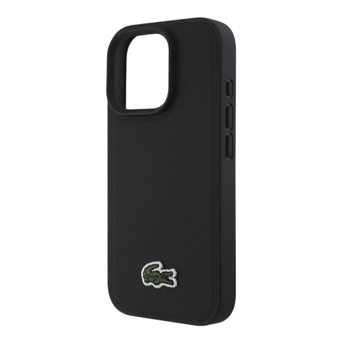 Lacoste для iPhone 16 Pro Max чехол PC/TPU&PVC iconic Woven logo Black (MagSafe)