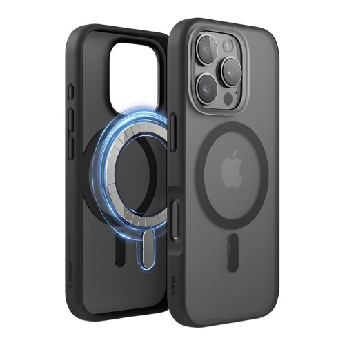 Elago для iPhone 16 Pro Max чехол HYBRID (pc/tpu) Soft Feeling Dark Grey/Black (MagSafe)