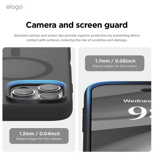 Elago для iPhone 16 Pro Max чехол HYBRID (pc/tpu) Soft Feeling Dark Grey/Black (MagSafe)