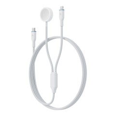 Energea ЗУ для Apple Watch Bazic GoCharge Deuce 2in1 кабель USB-C to Lightning +AW chager 1.8m White