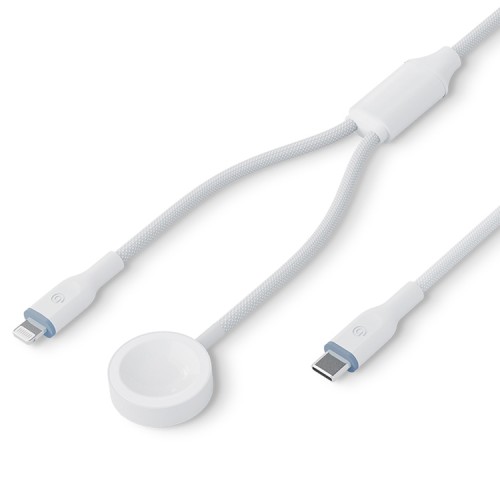 Energea ЗУ для Apple Watch Bazic GoCharge Deuce 2in1 кабель USB-C to Lightning +AW chager 1.8m White