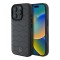 Mercedes для iPhone 16 Pro чехол Leather Waves Metal logo Hard Antracite Grey