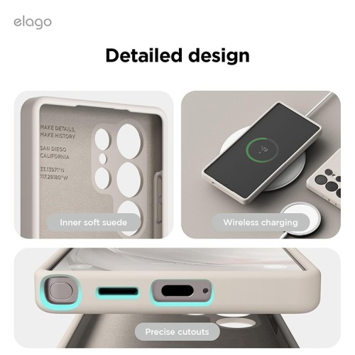 Elago для Galaxy S25 Ultra чехол Soft silicone (Liquid) Stone
