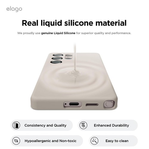 Elago для Galaxy S25 Ultra чехол Soft silicone (Liquid) Stone