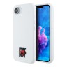 DKNY для iPhone 16e чехол Liquid silicone Heart Metal logo Hard White (MagSafe)
