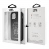 Чехол Karl Lagerfeld PU Ikonik outlines Metal logo Hard для iPhone 12 Pro Max, черный/белый