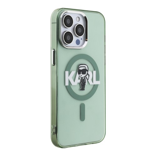 Karl Lagerfeld для iPhone 15 Pro Max чехол PC/TPU Sketch Karl Ikonik Khaki (MagSafe)