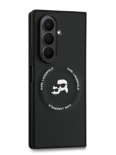 Karl Lagerfeld для Galaxy Z Fold7 чехол PU NFT Karl & Choupette Heads Pins Logo & Metallic Camera черный (MagSafe)