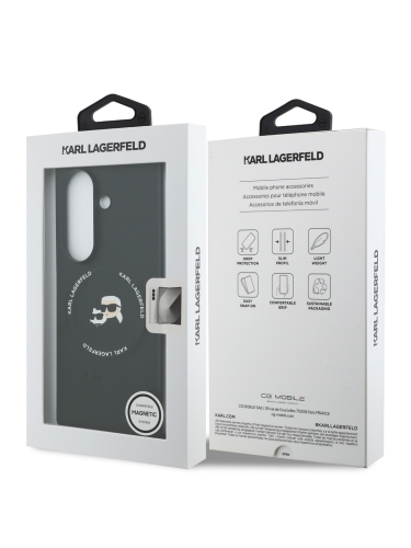 Karl Lagerfeld для Galaxy Z Fold7 чехол PU NFT Karl & Choupette Heads Pins Logo & Metallic Camera черный (MagSafe)