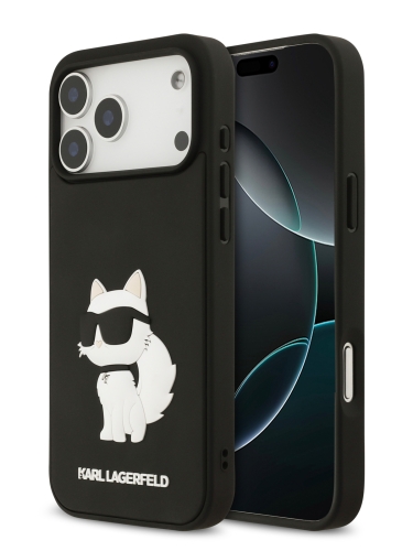 Karl Lagerfeld для iPhone 17 Pro чехол 3D Rubber NFT Choupette Hard Black