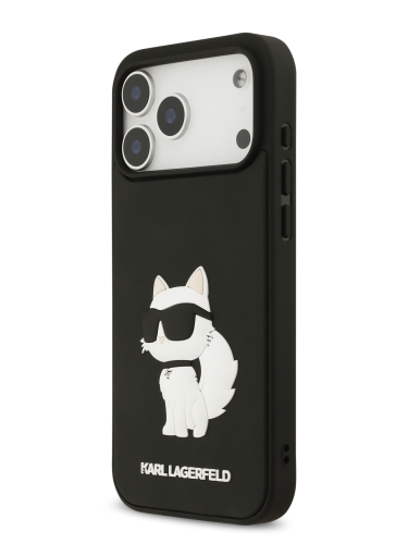 Karl Lagerfeld для iPhone 17 Pro чехол 3D Rubber NFT Choupette Hard Black