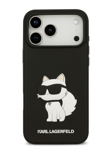 Karl Lagerfeld для iPhone 17 Pro чехол 3D Rubber NFT Choupette Hard Black