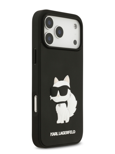 Karl Lagerfeld для iPhone 17 Pro чехол 3D Rubber NFT Choupette Hard Black