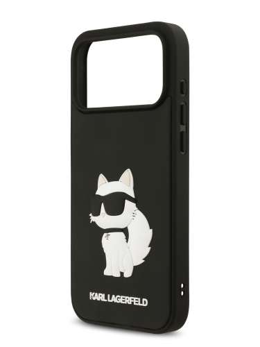 Karl Lagerfeld для iPhone 17 Pro чехол 3D Rubber NFT Choupette Hard Black