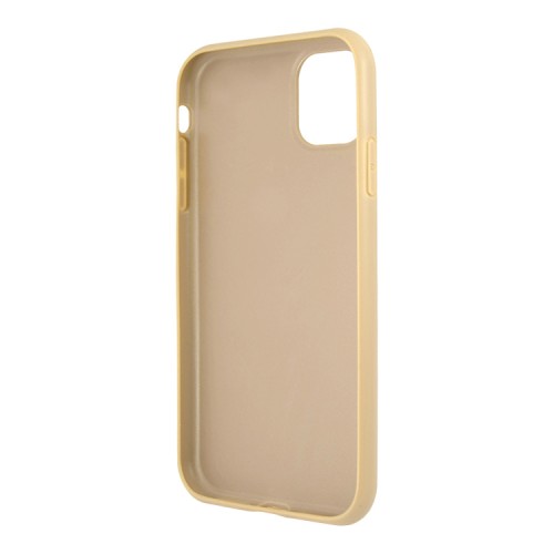 Чехол Guess PU Saffiano Script embossed logo Hard для iPhone 11, золотой