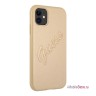 Чехол Guess PU Saffiano Script embossed logo Hard для iPhone 11, золотой