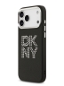 DKNY для iPhone 17 Pro Max чехол PU Metal Studs Stack logo & Camera Hard Black