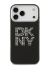 DKNY для iPhone 17 Pro Max чехол PU Metal Studs Stack logo & Camera Hard Black