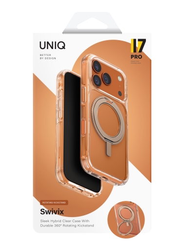 Uniq для iPhone 17 Pro чехол Swivix with 360-Rotating stand Taupe Gold (Magsafe)
