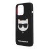 Чехол Karl Lagerfeld Liquid silicone Choupette Hard для iPhone 13 Pro, черный