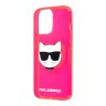 Чехол Karl Lagerfeld TPU FLUO Choupette Hard для iPhone 13 Pro Max, розовый
