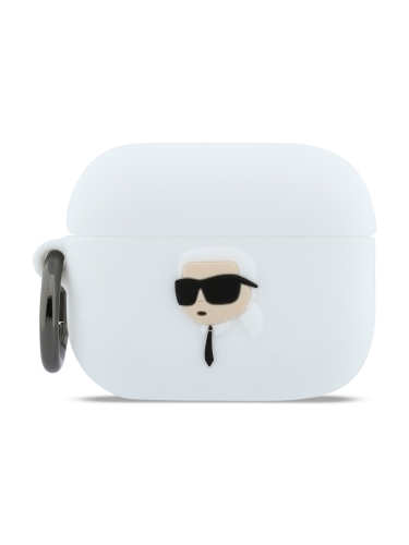 Karl Lagerfeld для Airpods Pro 3 чехол Silicone case with ring NFT 3D Karl White