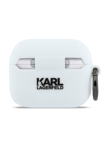 Karl Lagerfeld для Airpods Pro 3 чехол Silicone case with ring NFT 3D Karl White