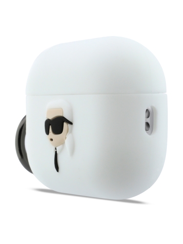 Karl Lagerfeld для Airpods Pro 3 чехол Silicone case with ring NFT 3D Karl White