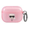 Чехол Karl Lagerfeld TPU Glitters with ring Karl Transparent для Airpods Pro, розовый