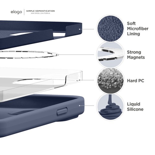 Чехол Elago MagSafe Soft Silicone для iPhone 13, синий