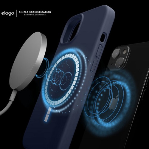 Чехол Elago MagSafe Soft Silicone для iPhone 13, синий