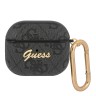 Чехол Guess PU leather 4G metal logo с карабином для Airpods 3 (2021), серый