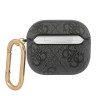 Чехол Guess PU leather 4G metal logo с карабином для Airpods 3 (2021), серый