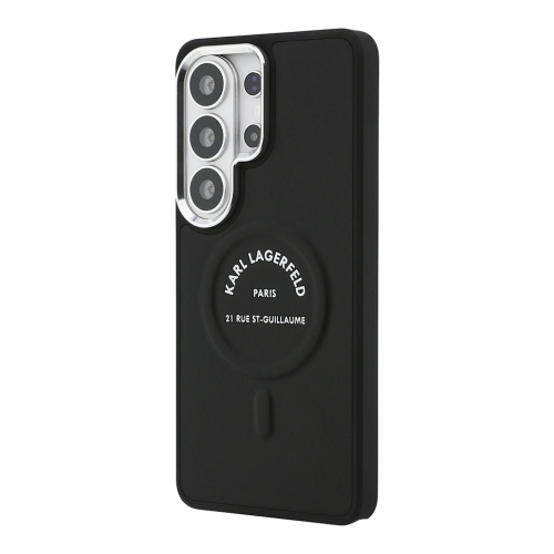 Karl Lagerfeld для Galaxy S26 Ultra чехол PU Smooth leather RSG logo Metal camera Hard Black (MagSafe)