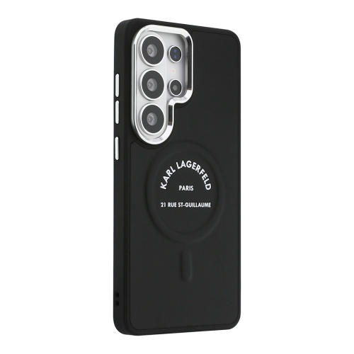Karl Lagerfeld для Galaxy S26 Ultra чехол PU Smooth leather RSG logo Metal camera Hard Black (MagSafe)