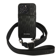 Чехол Lagerfeld Crossbody cardslot PU Monogram Plate logo Hard для iPhone 13 Pro Max, черный