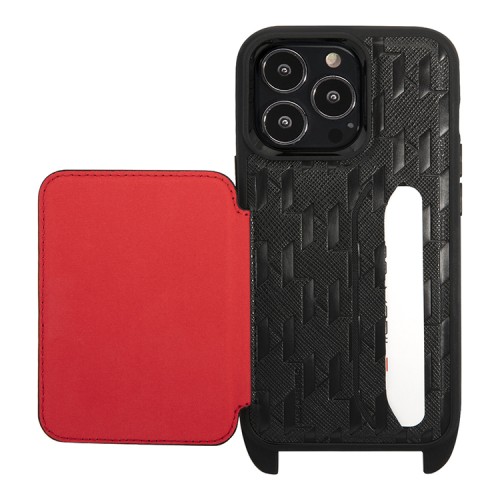 Чехол Lagerfeld Crossbody cardslot PU Monogram Plate logo Hard для iPhone 13 Pro Max, черный