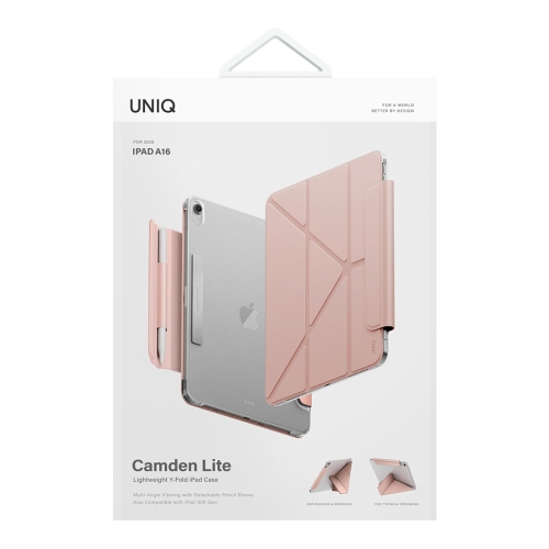 Uniq для iPad 11 (2025)/10.9 (2022) чехол Camden Lite (Detachable Pencil sleeve) Blush Pink