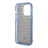 Чехол Mercedes Double layer Stars Hard для iPhone 14 Pro, черный/синий