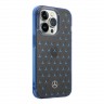 Чехол Mercedes Double layer Stars Hard для iPhone 14 Pro, черный/синий