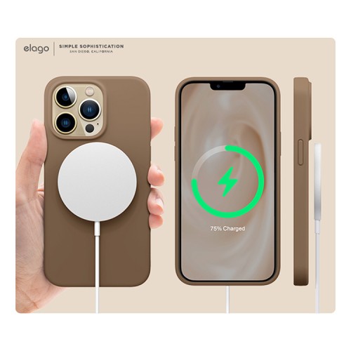 Чехол Elago Soft Silicone для iPhone 13 Pro, коричневый